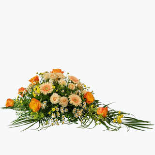 Bårebukett/båredekorasjon - sesongens blomster (75 cm)